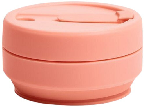 drinkfles Pocket Cup Apricot 355 ml siliconen roze
