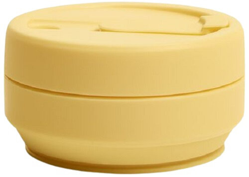 drinkfles Pocket Cup Mimosa 355 ml siliconen geel