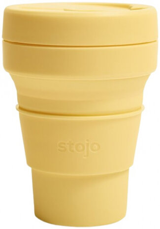 drinkfles Pocket Cup Mimosa 355 ml siliconen geel