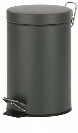 pedaalemmer Monaco 3 liter staal donkergrijs