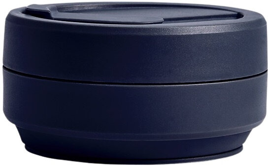 drinkfles Pocket Cup Denim 355 ml siliconen blauw