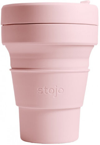 drinkfles Pocket Cup Carnation siliconen 355 ml roze