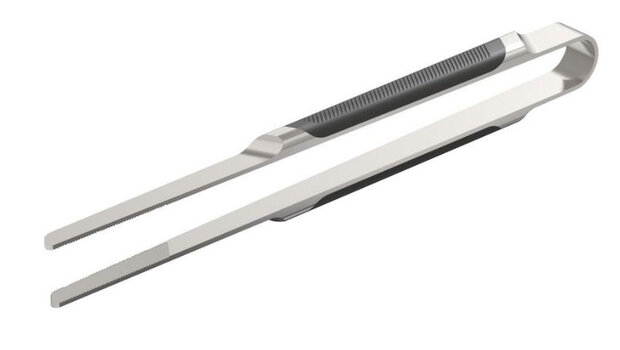 vleespincet Premium 25,1 x 3,5 cm RVS zilver/zwart