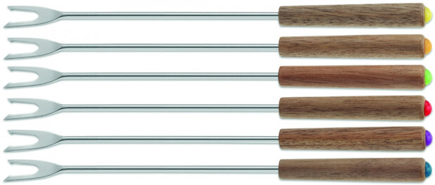 fonduevorken Modessa RVS bruin 6 stuks