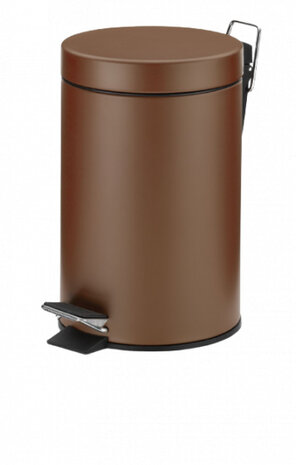 pedaalemmer Monaco 3 liter 26 x 17 cm staal bruin