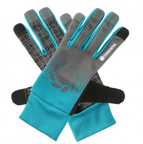 tuinhandschoenen polyester blauw/grijs maat L