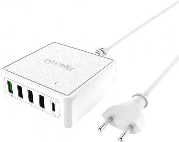 oplader Powerstation 5x USB 60A 9,5 x 7 cm wit