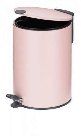 afvalemmer Mats 3 liter 23 x 17 cm rvs roze