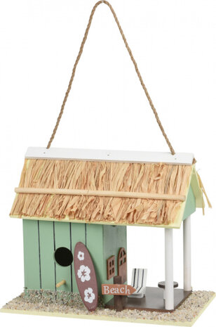 vogelhuisje 28 x 22 x 16 cm hout blauw