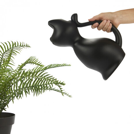 plantengieter Meow 2 liter 30 x 18 cm zwart