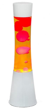 lavalamp 40 x 11 cm glas/aluminium 25W wit/rood