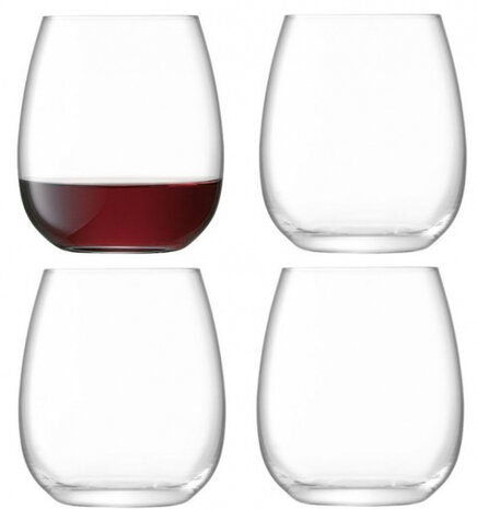 wijnglazenset Borough 455 ml glas transparant 4 stuks