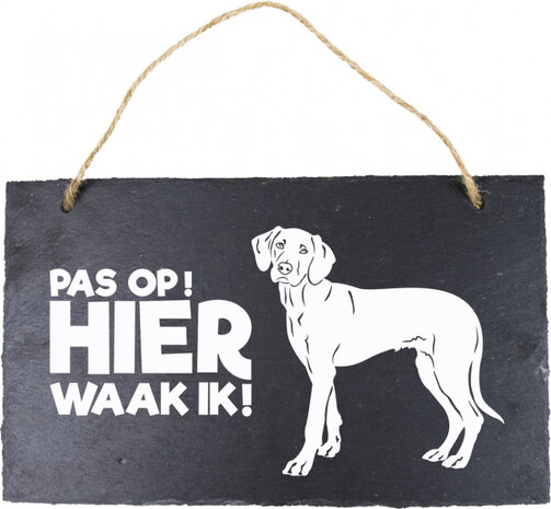 waakbord Pronkrug 15 x 25 cm leisteen zwart