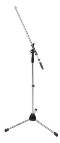 microfoonstatief telescopisch 92-158 cm staal zwart/grijs