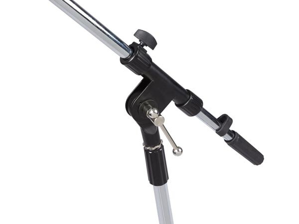 microfoonstatief telescopisch 92-158 cm staal zwart/grijs