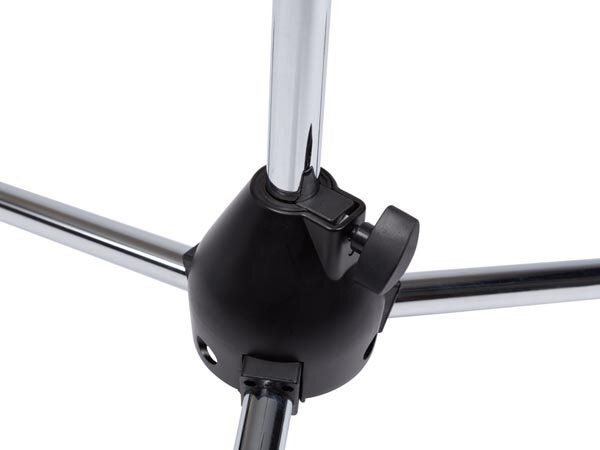 microfoonstatief telescopisch 92-158 cm staal zwart/grijs
