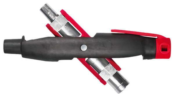 schakelkastsleutel stiftvorm 14,5 cm staal zwart/rood