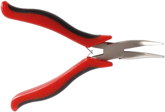 gebogen punttang VT255 122 mm staal rood/zwart