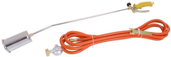 onkruidbrander op gas 2.5 bar 870 mm staal zilver