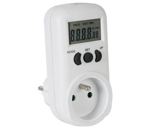 verbruiksmeter 230V 11,5 x 7 cm wit