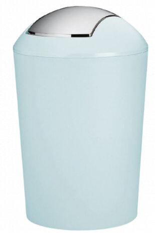 afvalemmer Marta 1,7 liter 15 x 21 cm lichtblauw/zilver