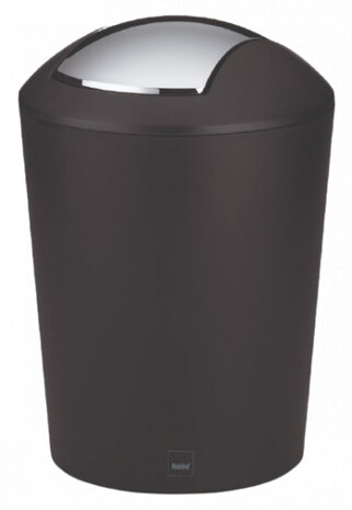 afvalemmer Marta 1,7 liter 15 x 21 cm zwart/zilver