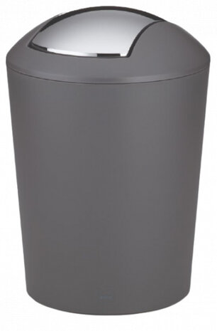 afvalemmer Marta 1,7 liter 15 x 21 cm grijs/zilver