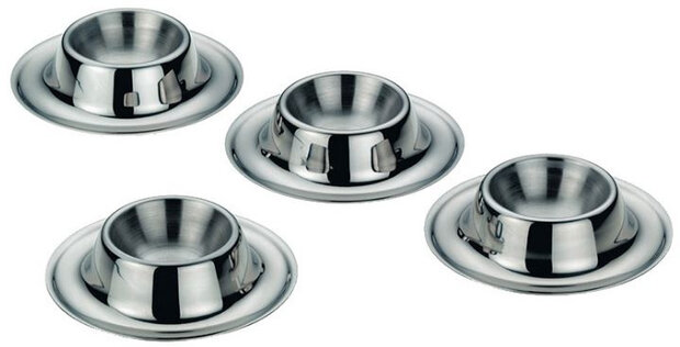 eierdop Vision 9 x 3,5 cm RVS zilver 4 stuks