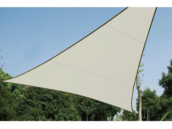 schaduwdoek driehoek 3,6 x 3,6 meter polyester beige