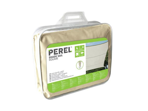 schaduwdoek vierkant 5 x 5 meter polyester beige