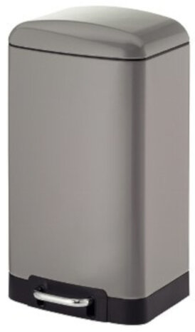 pedaalemmer Davino 40 cm 12 liter RVS matgrijs