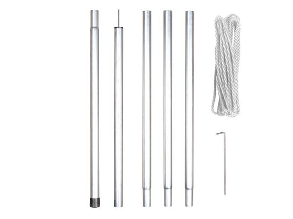 mast voor schaduwdoek 2,5 meter staal zilver 10-delig
