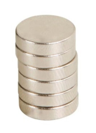 magneet 12 x 12 x 3 mm neodymium zilver 6 stuks