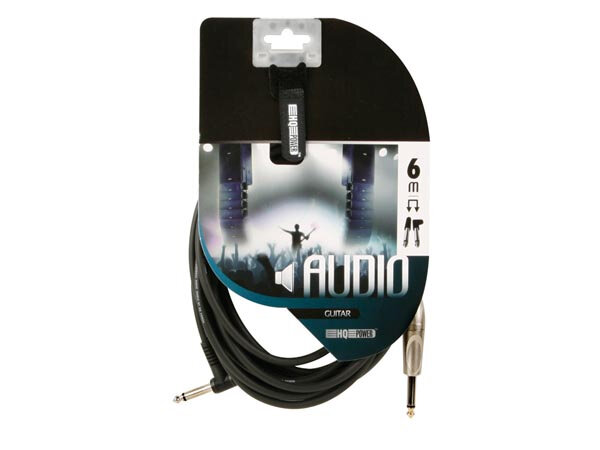 patchkabel jack 6,35 mm male 90&deg; 6 meter zwart