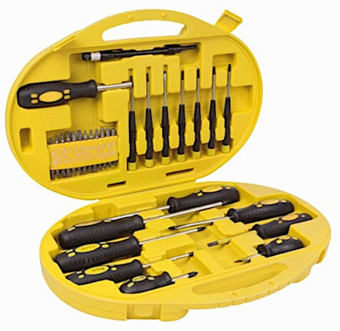 schroevendraaier- en bitset chroom-vanadium 42 stuks