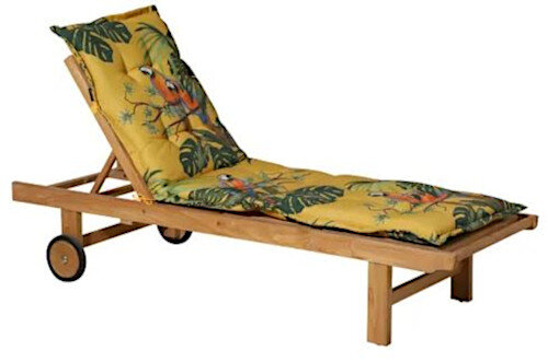 ligbedkussen Riff 200 x 65 cm katoen/polyester geel