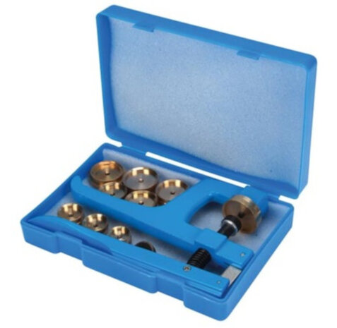 sluitset horlogekast 18 x 13 staal blauw 11 delig