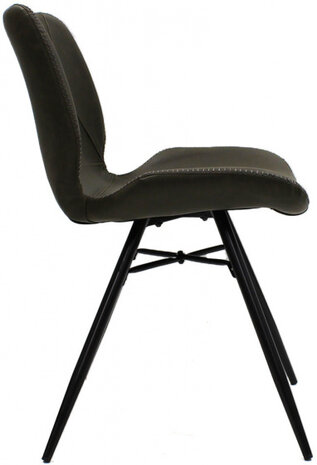 eetkamerstoel Julia 55 x 81,5 cm kunstleer/staal groen