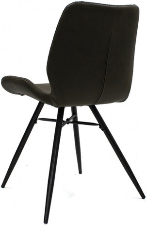 eetkamerstoel Julia 55 x 81,5 cm kunstleer/staal groen