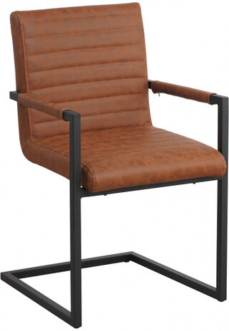 eetkamerstoel Bertus 57 x 54 x 86 cm kunstleer bruin
