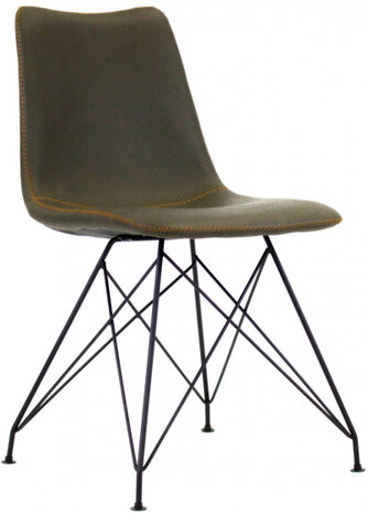 eetkamerstoel Luca 56 x 87 cm kunstleer/staal groen