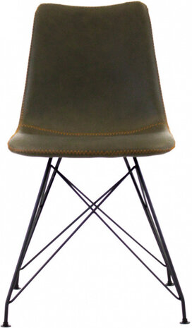 eetkamerstoel Luca 56 x 87 cm kunstleer/staal groen