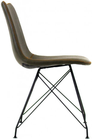 eetkamerstoel Luca 56 x 87 cm kunstleer/staal groen