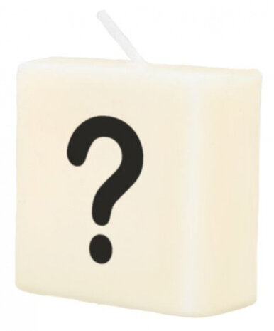 kaars symbool ? wax 2 x 4 cm zwart/wit