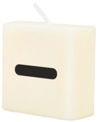 kaars symbool - wax 2 x 4 cm zwart/wit