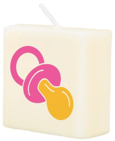 kaars Baby Girl wax 2 x 4 cm wit/roze