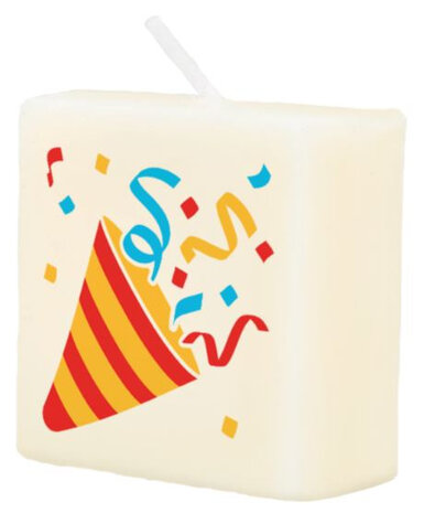 kaars Party wax 2 x 4 cm wit/rood