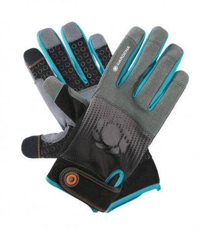 werkhandschoenen polyester grijs/zwart/blauw maat L