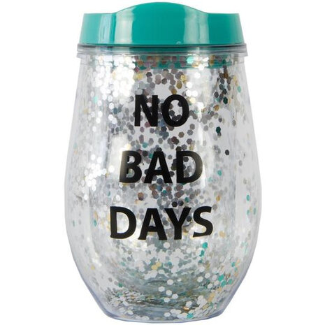 beker No bad days 6 x 12 cm PVC groen