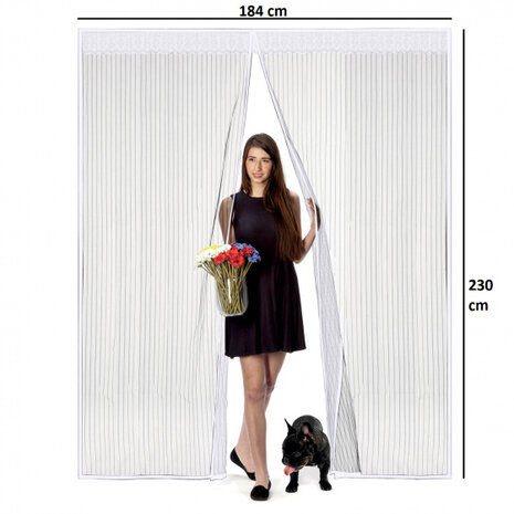 vliegengordijn dubbel 230 cm wit